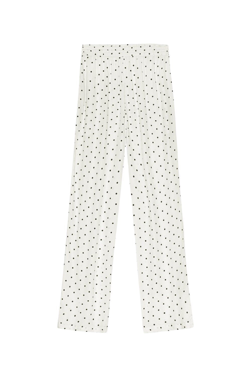 Moon silky natbukser - ecru/black dots